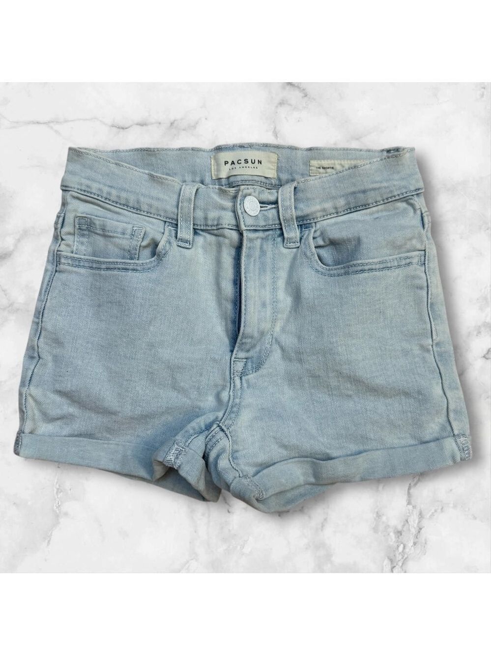Pacsun Women's The Shortie Denim Shorts Light Blue Size 24